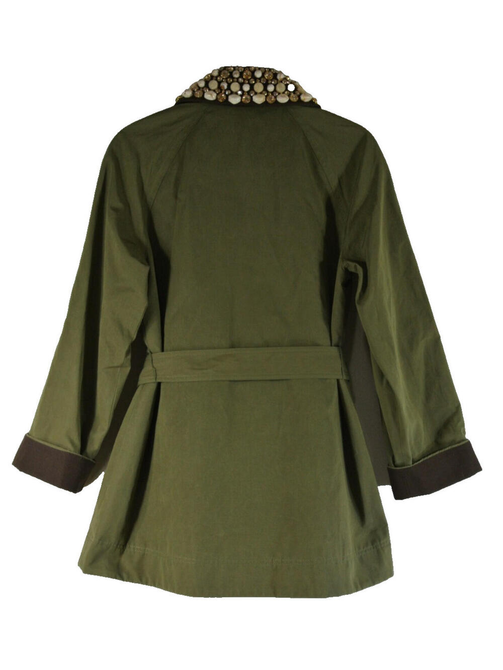 NEW, Veronica Beard Langham Waxed Belted Dickey Coat in Army Sz S #SJ2331 - Picture 7 of 12